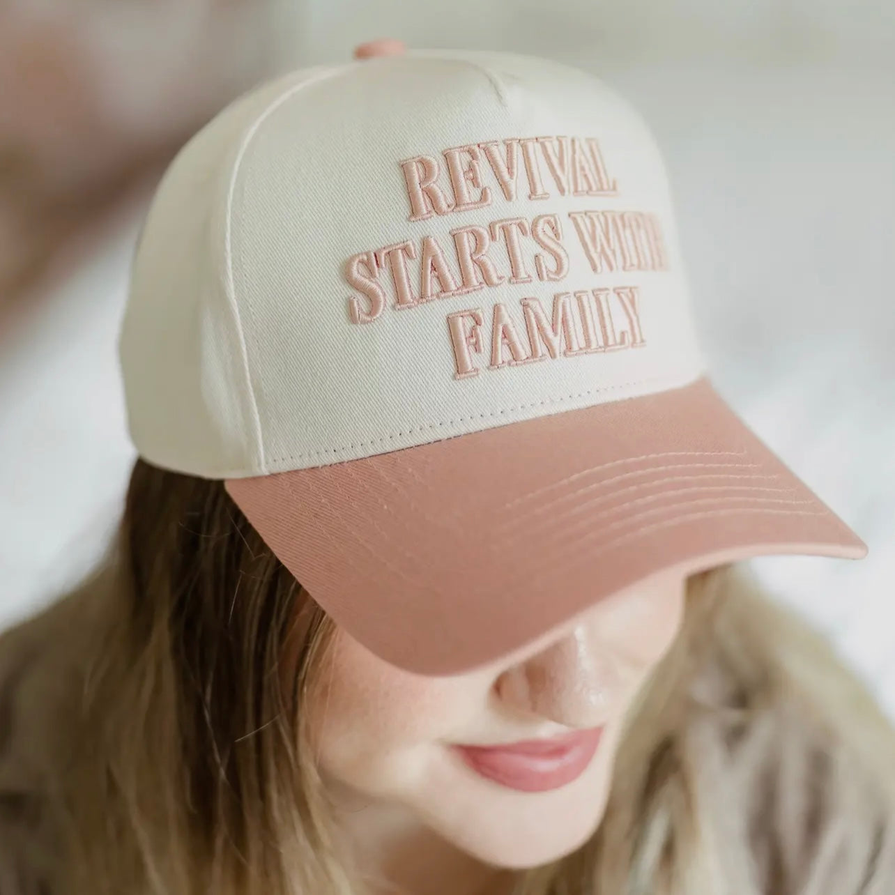 ‘Revival Starts With Family’ - Puff Embroidered Trucker Hat