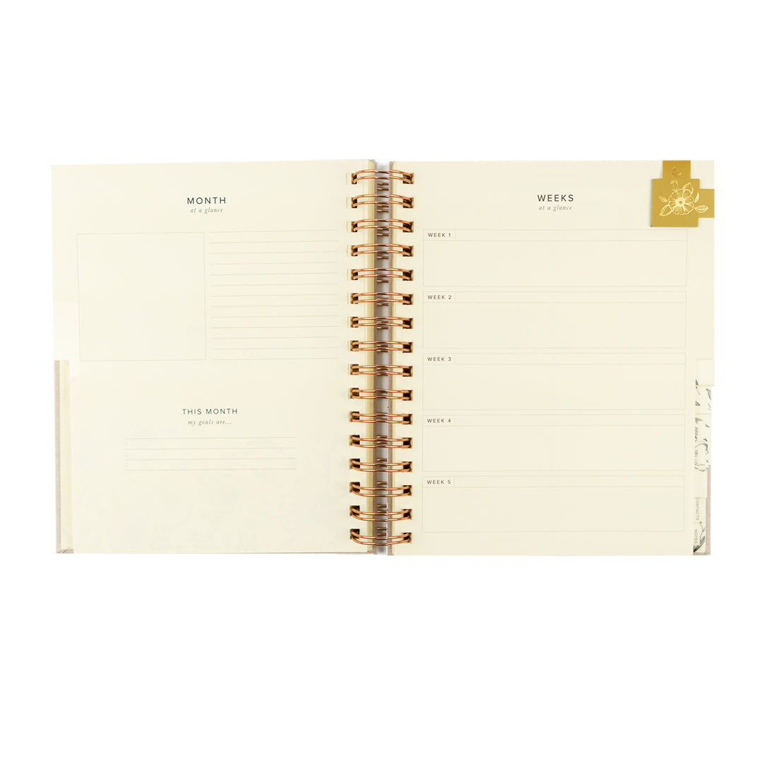 12-Month Undated Spiral Planner: Magnolia Springs