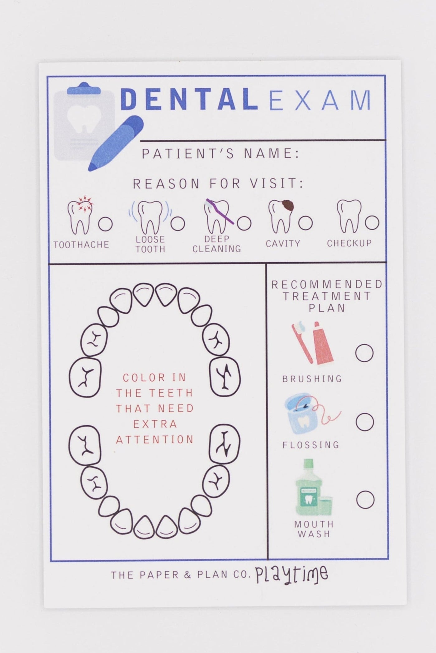 Dental Exam Play Pads