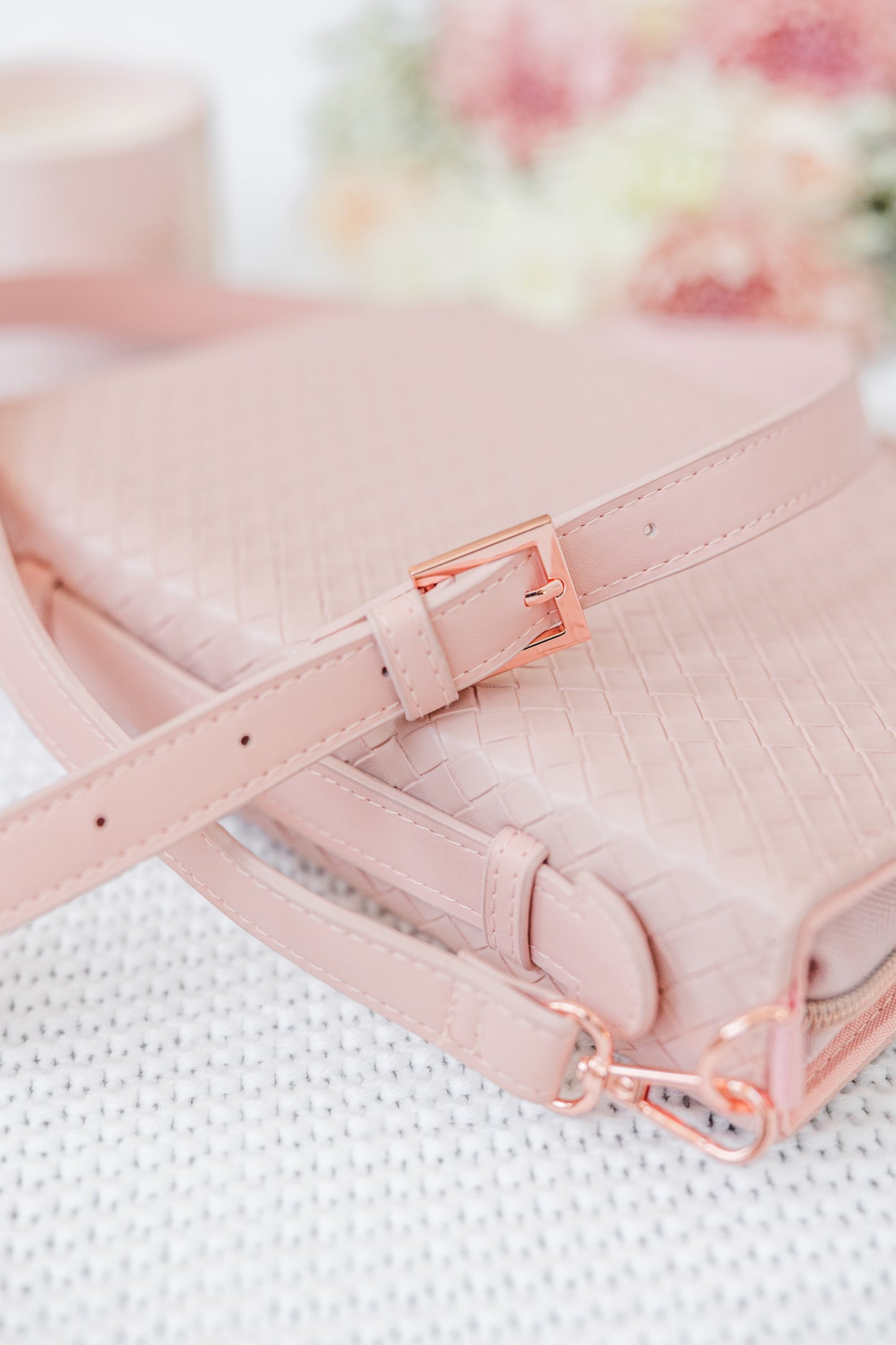 Woven Bible Crossbody Bag - Blush