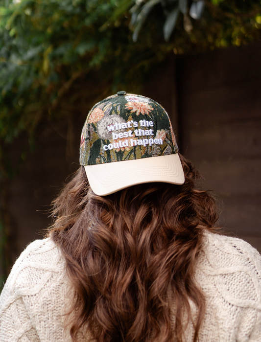 ‘What’s The Best That Can Happen’ - Puff Embroidered Trucker Hat