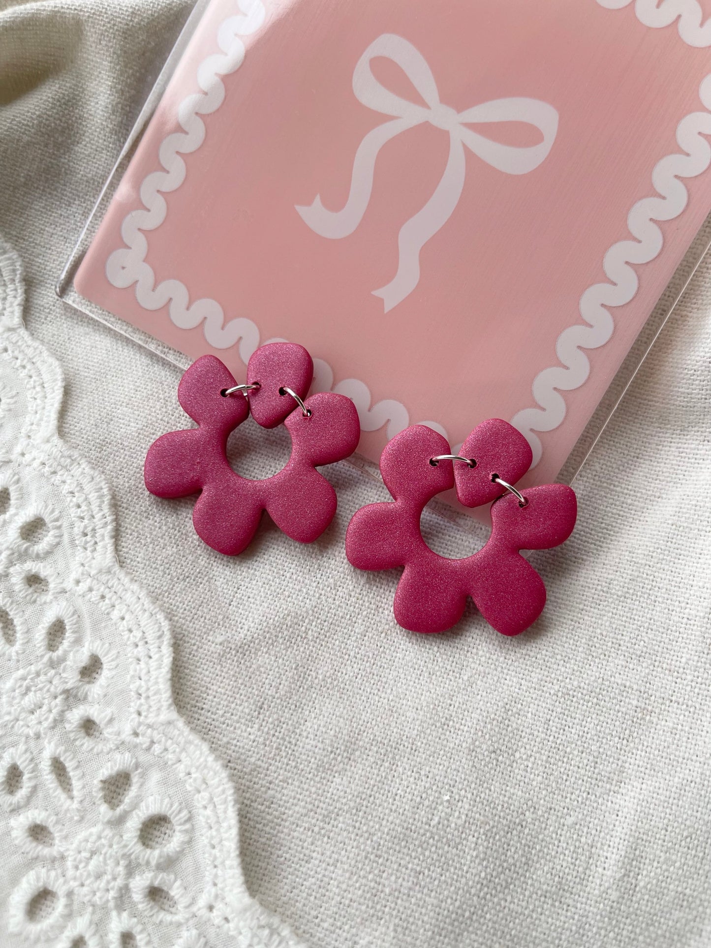 Statement Floral Studs (Pearl) image 6