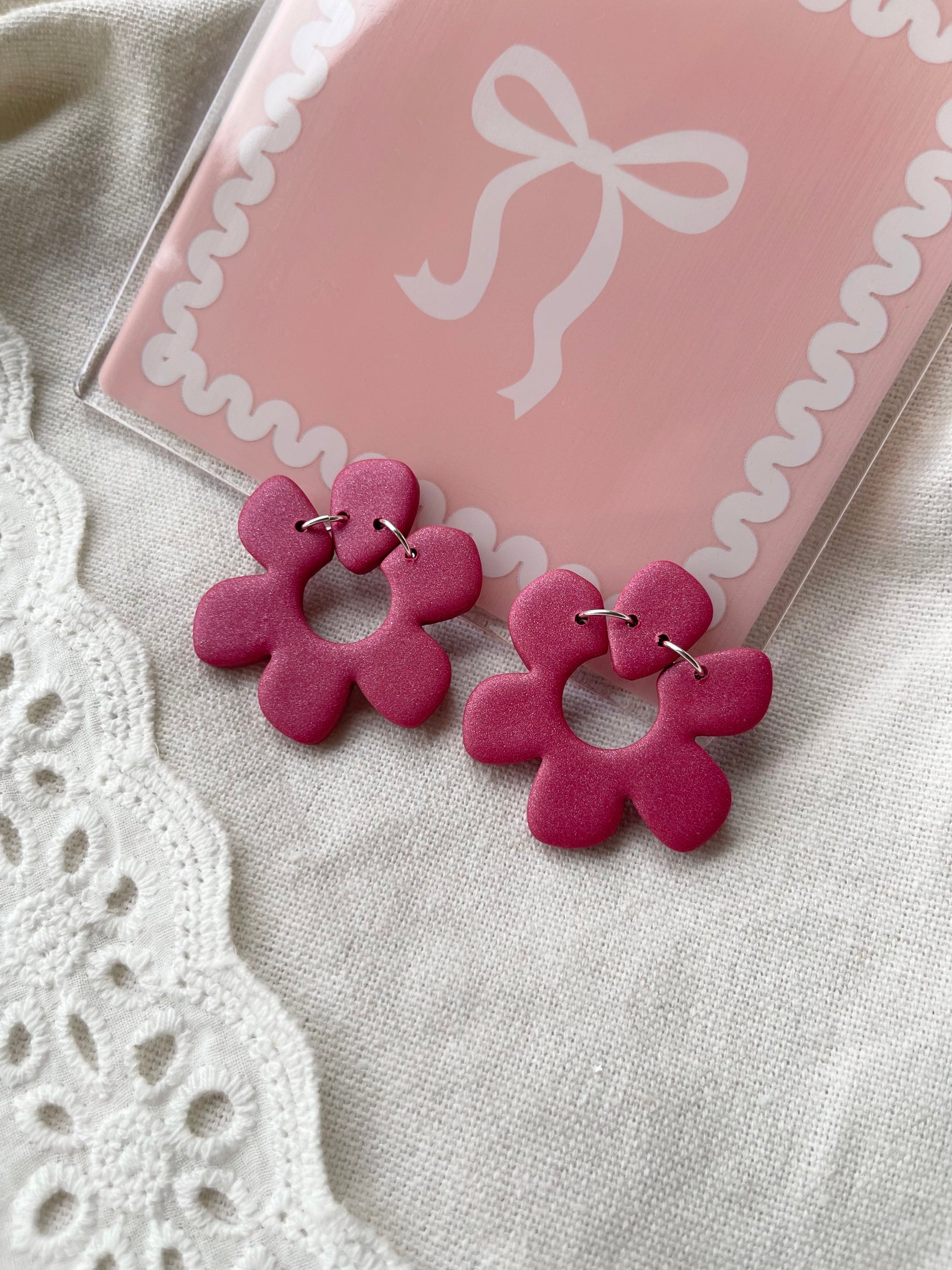 Statement Floral Studs (Pearl) image 6