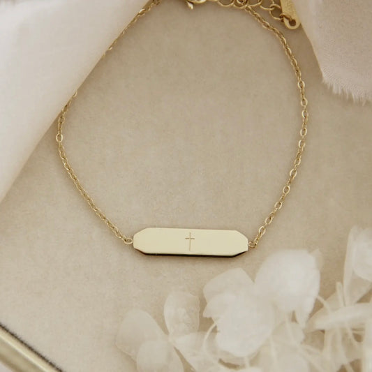 Stamped Cross: All Glory Be to Christ Bracelet