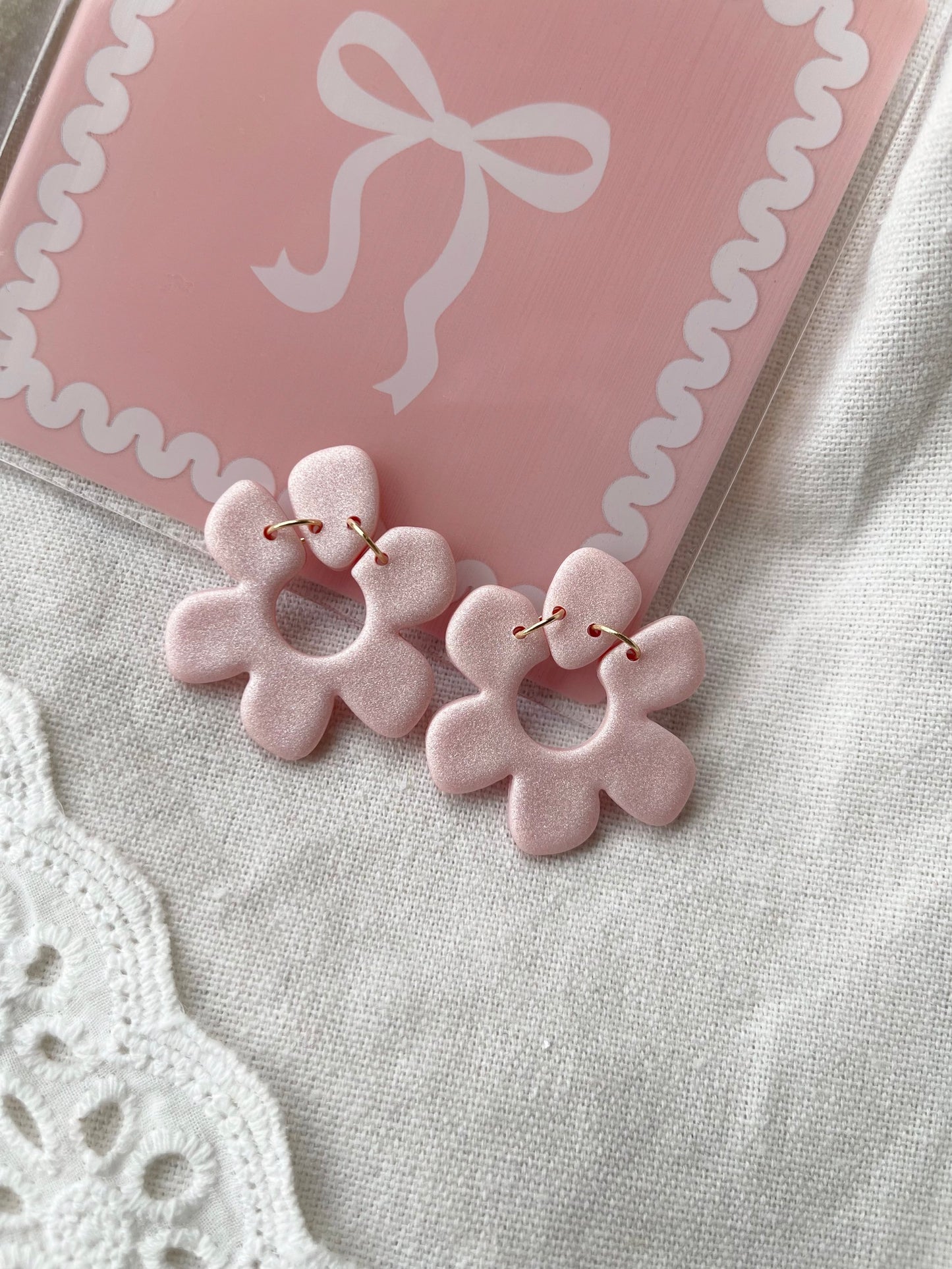 Statement Floral Studs (Pearl) image 5