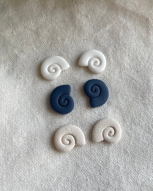 Seashell Spiral Stud Pack (3 pairs)