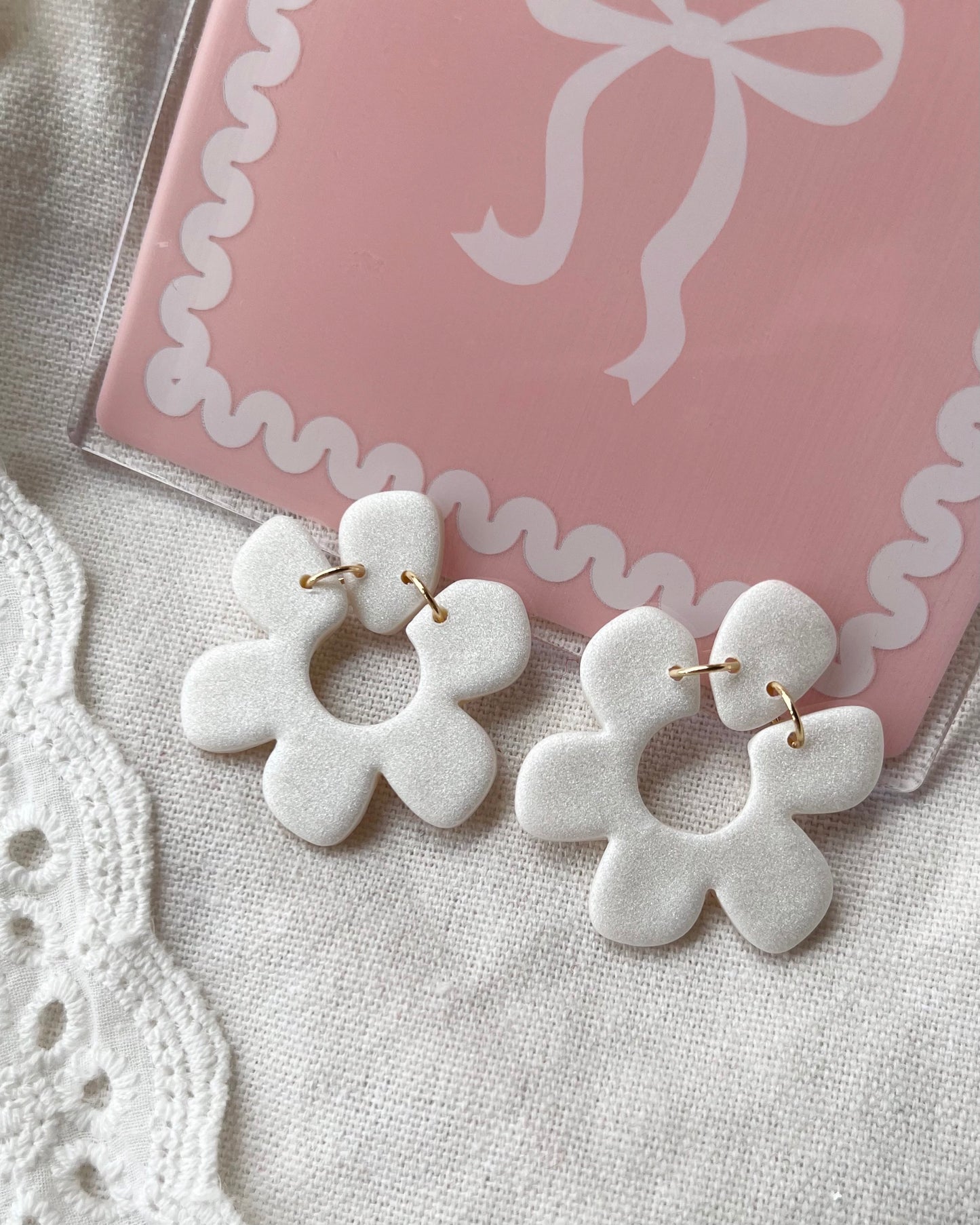Statement Floral Studs (Pearl) image 4