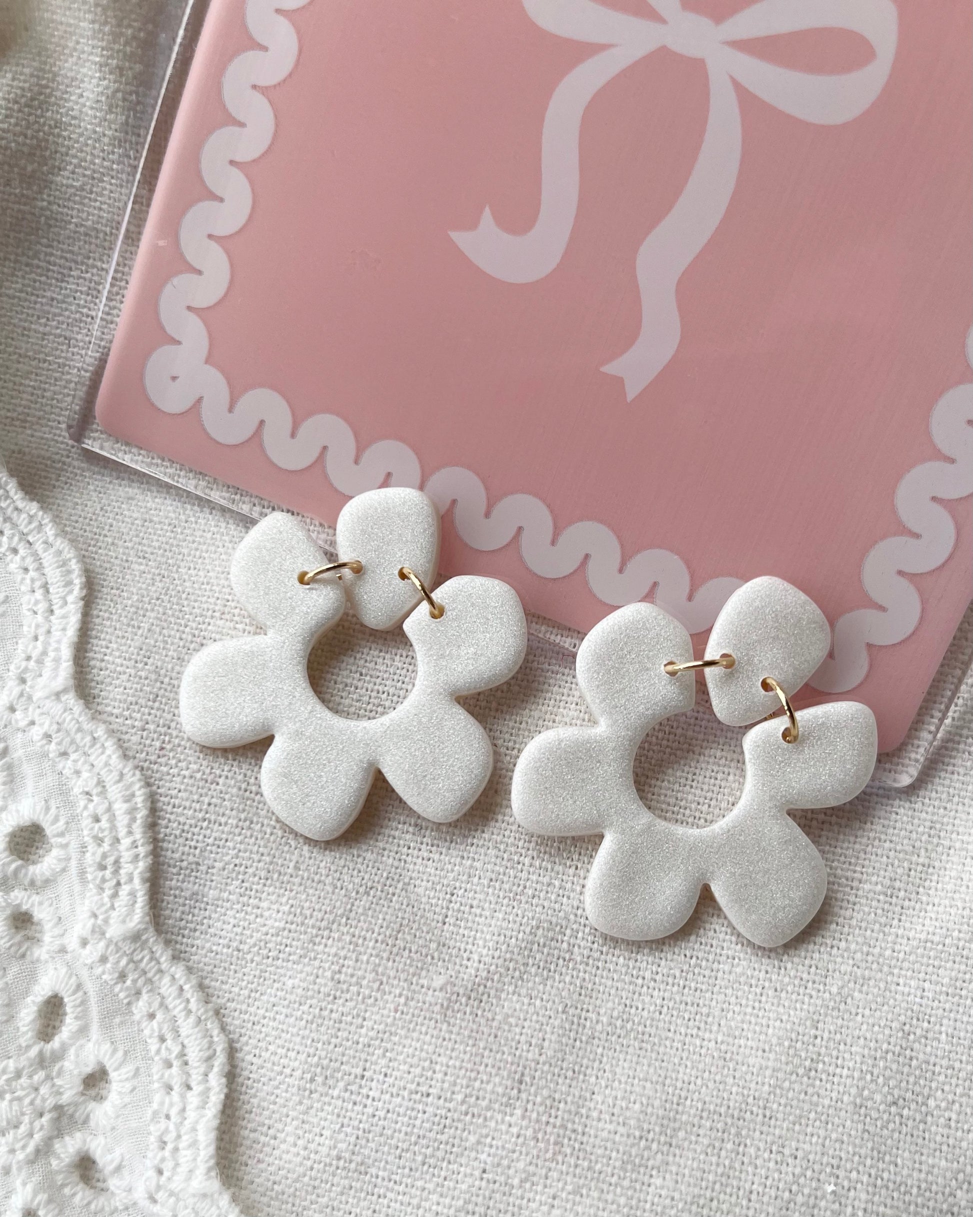 Statement Floral Studs (Pearl) image 4