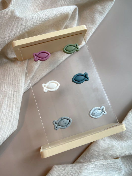 Embossed Christian Fish Studs image 0