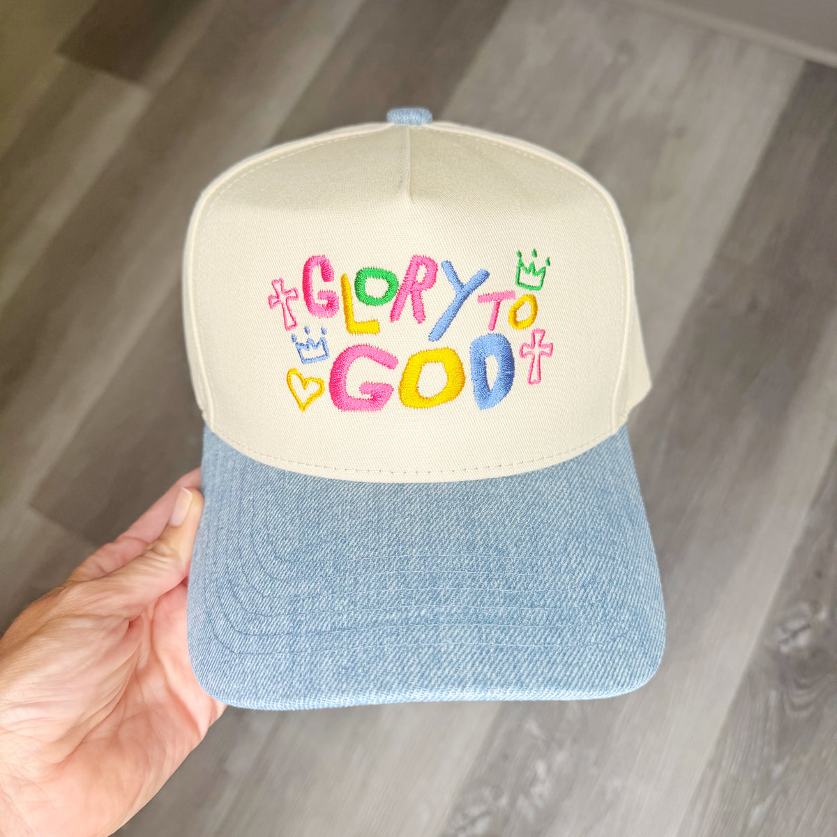 Glory to God - Denim Trucker Hat
