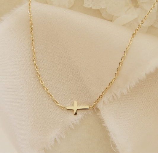 Side Cross Necklace