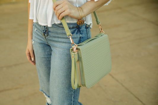 Woven Bible Crossbody Bag - Sage