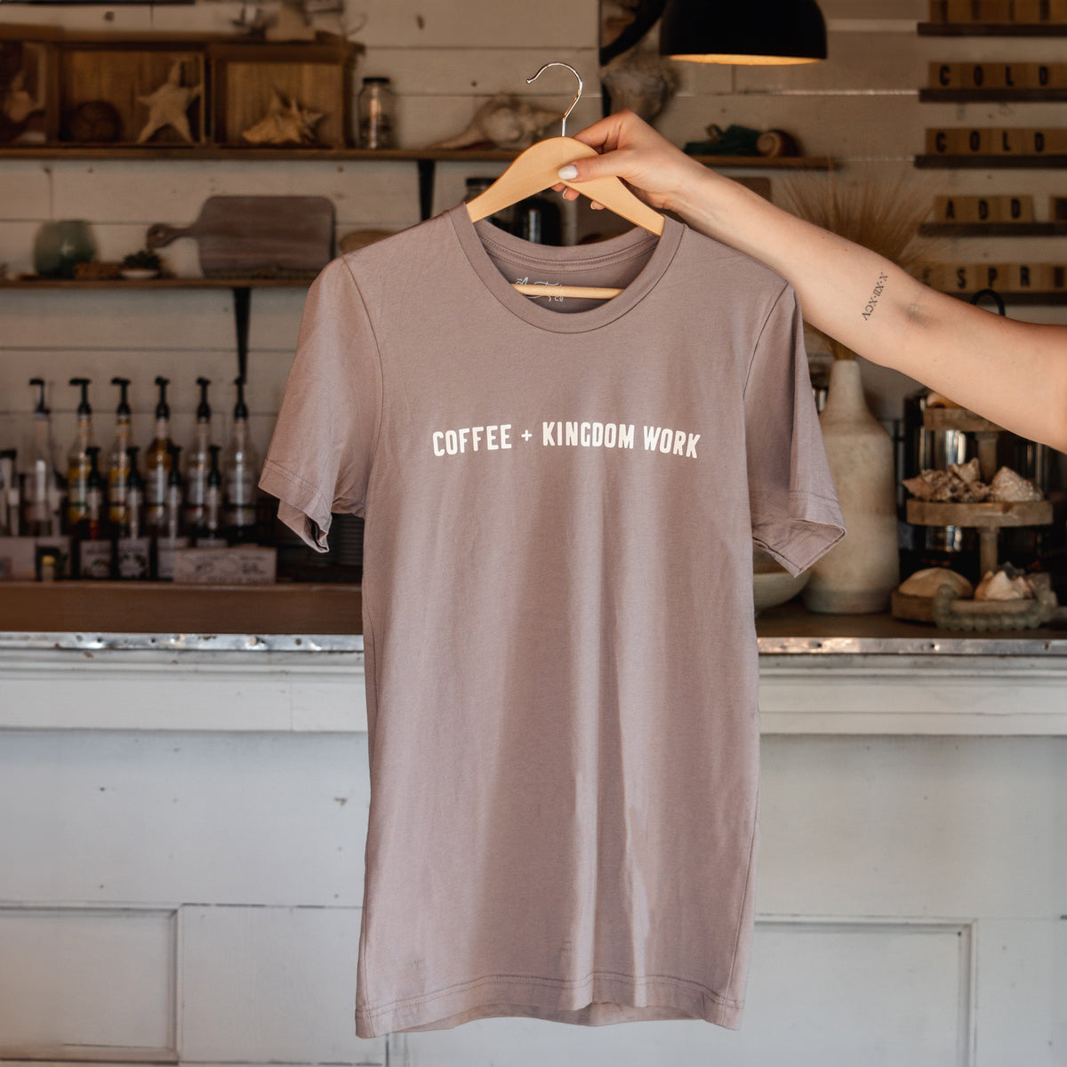 Coffee + Kingdom Work Tee - Adult (Lavender Latte)