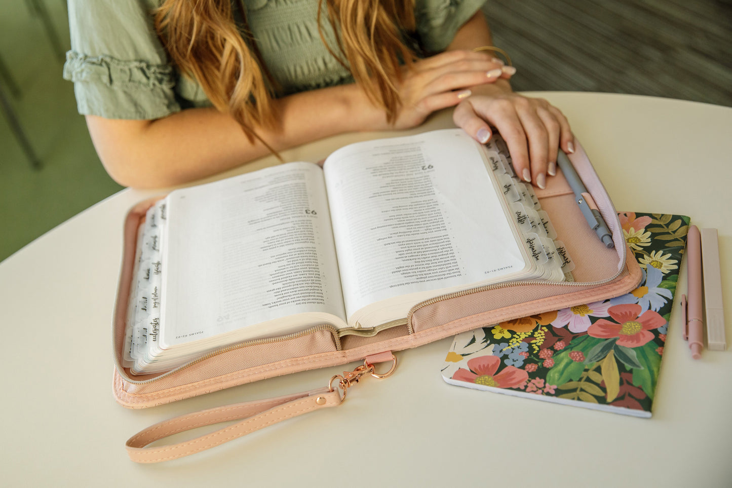 Woven Bible Crossbody Bag - Blush