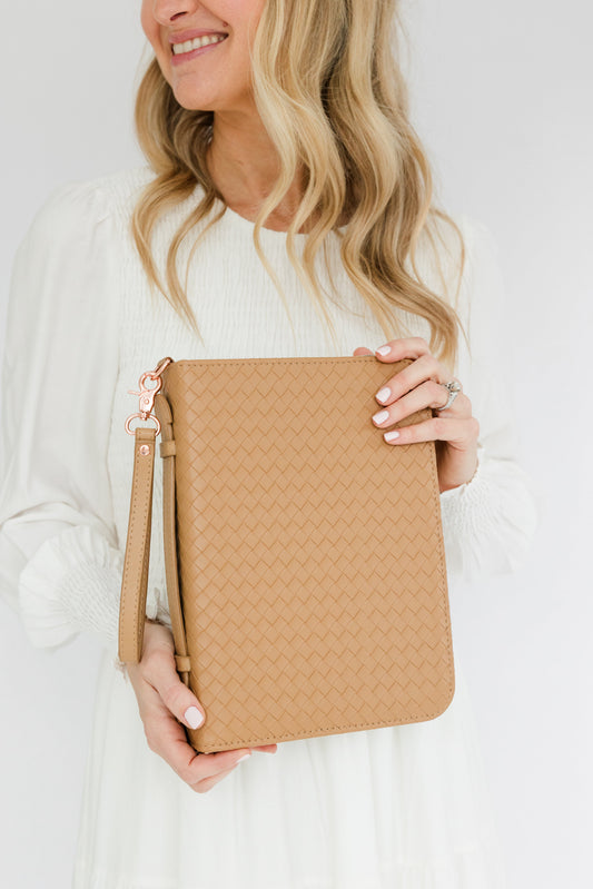 Woven Bible Crossbody Bag - Caramel