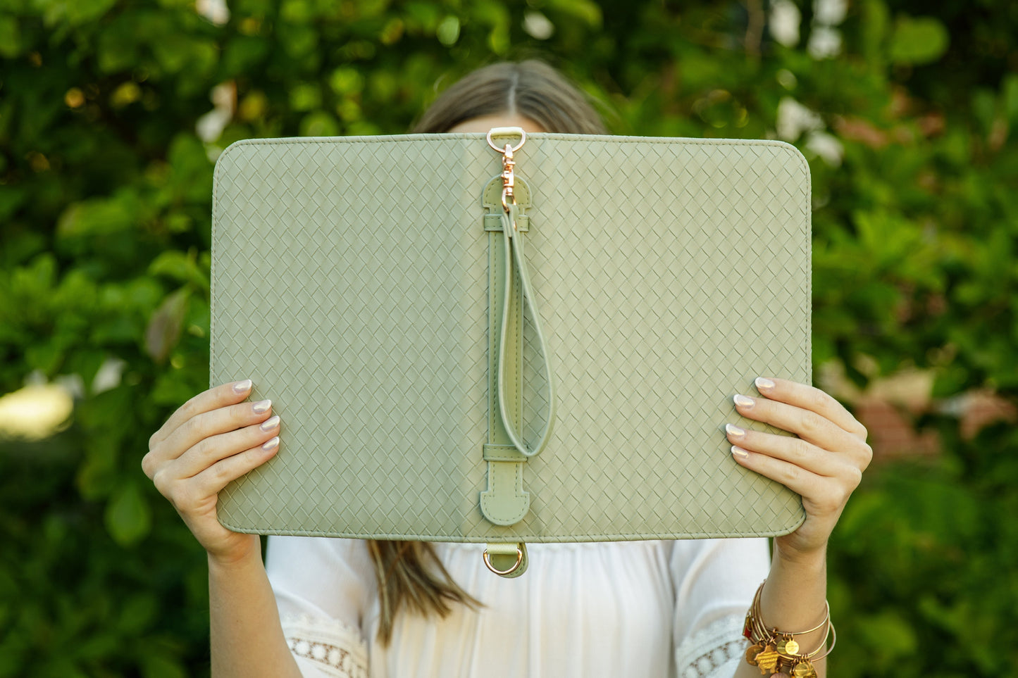 Woven Bible Crossbody Bag - Sage