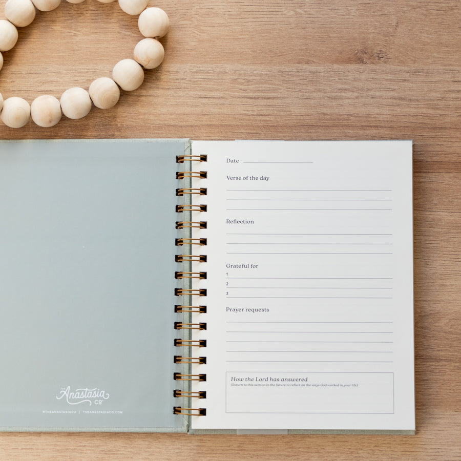 Daily Prayer Journal - Green Linen