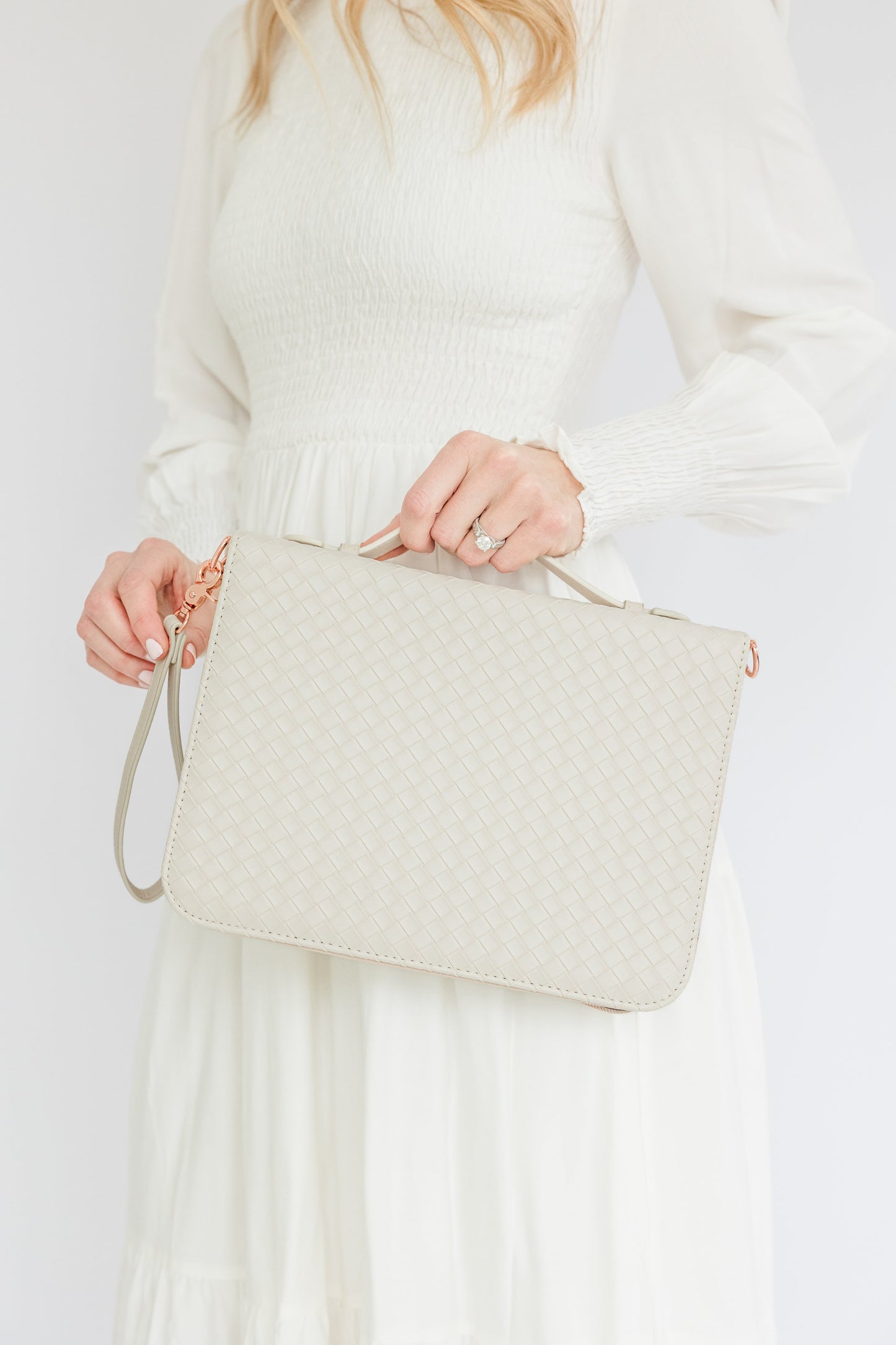 Woven Bible Crossbody Bag - Ivory