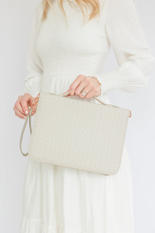 Woven Bible Crossbody Bag - Ivory