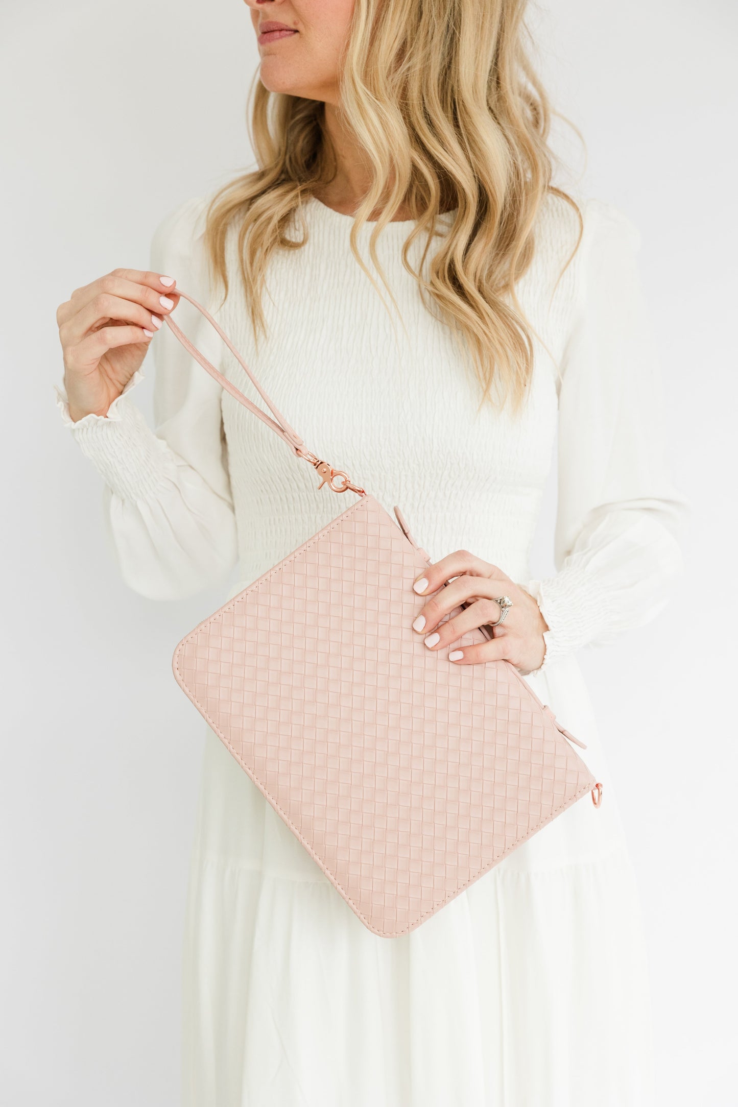 Woven Bible Crossbody Bag - Blush