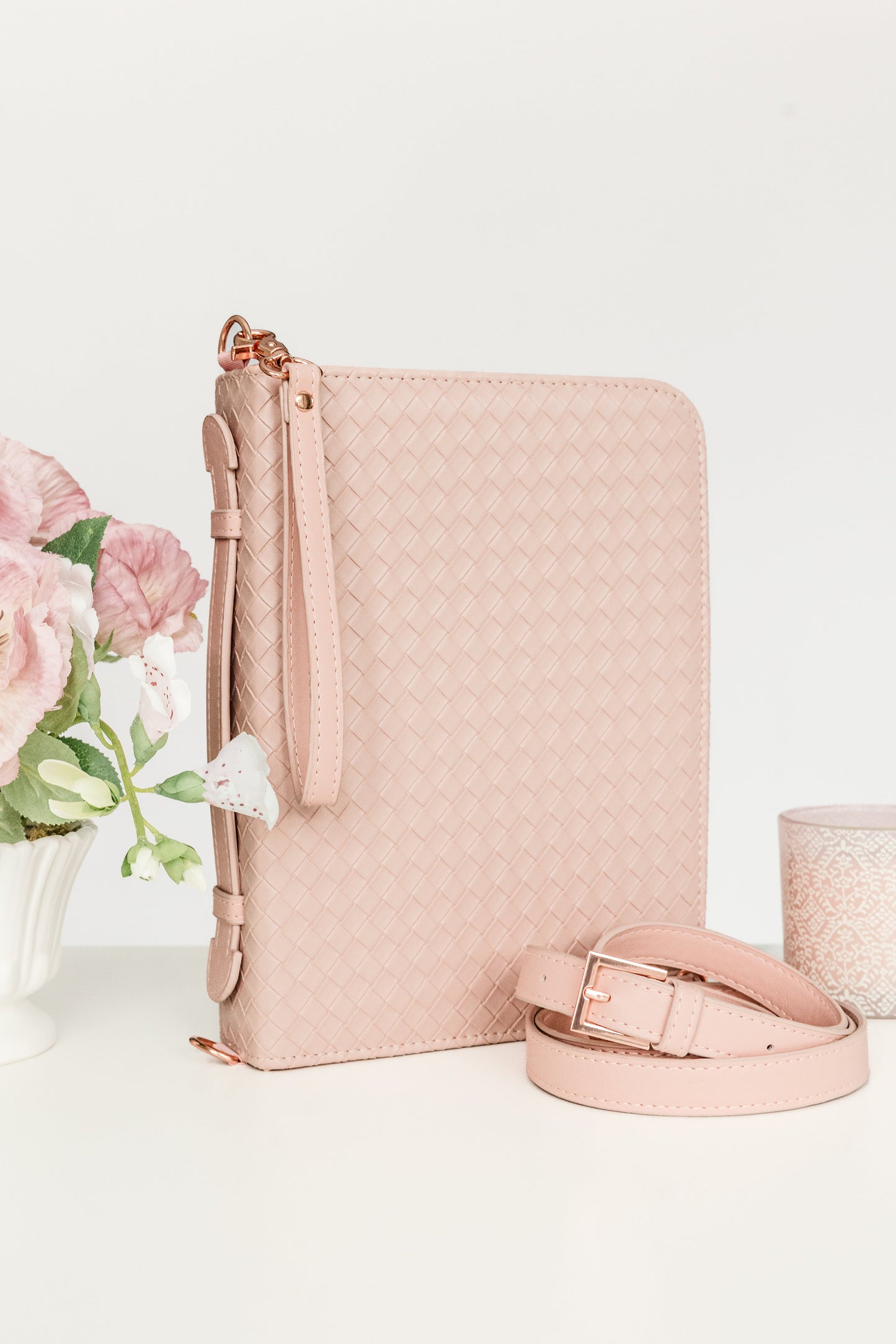 Woven Bible Crossbody Bag - Blush