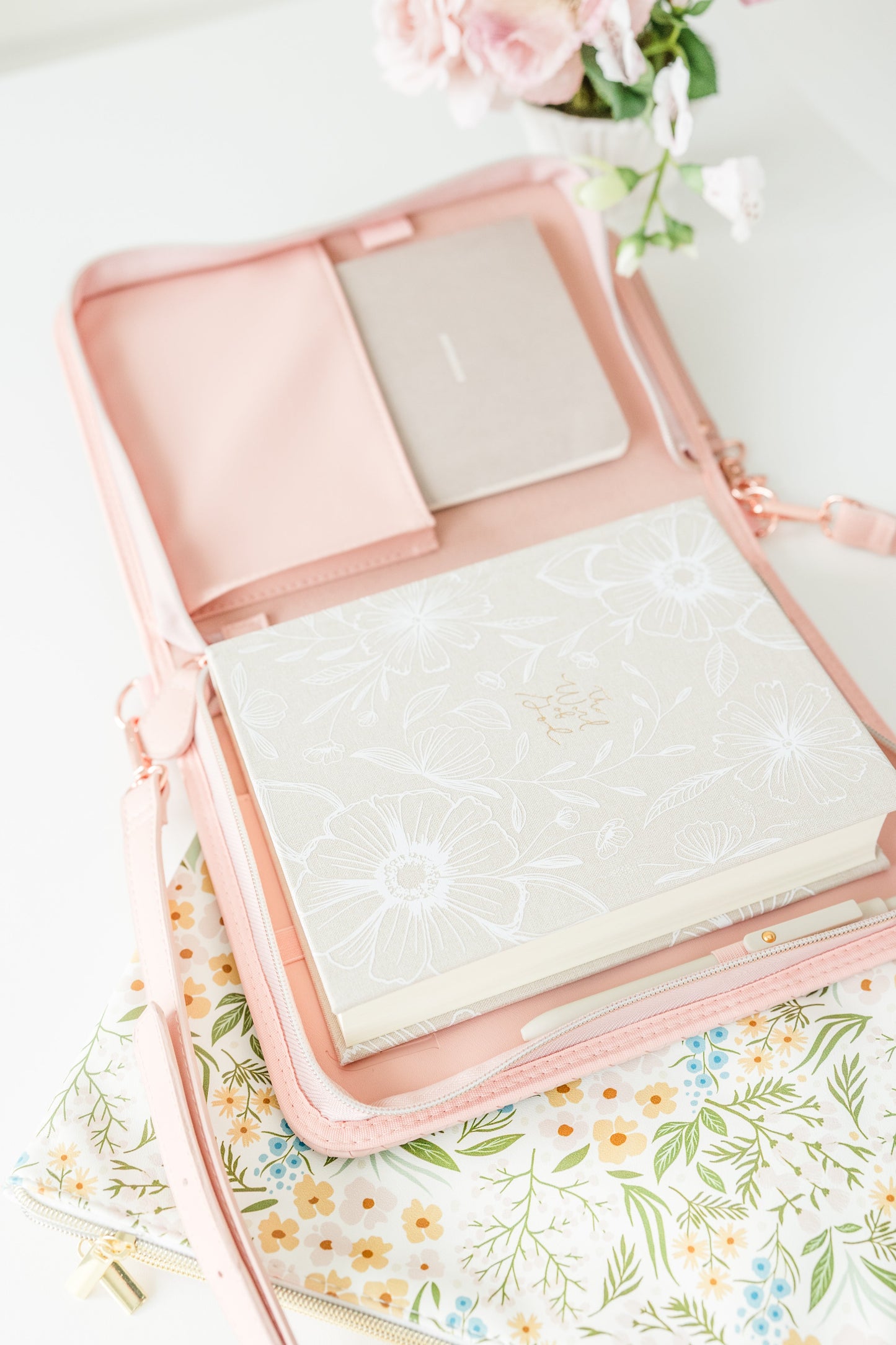 Woven Bible Crossbody Bag - Blush