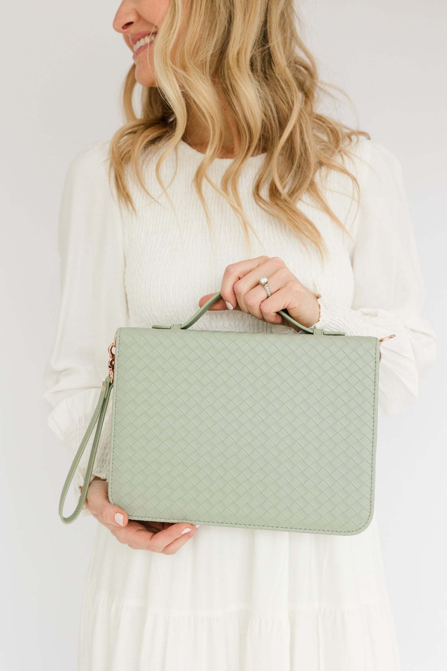 Woven Bible Crossbody Bag - Sage