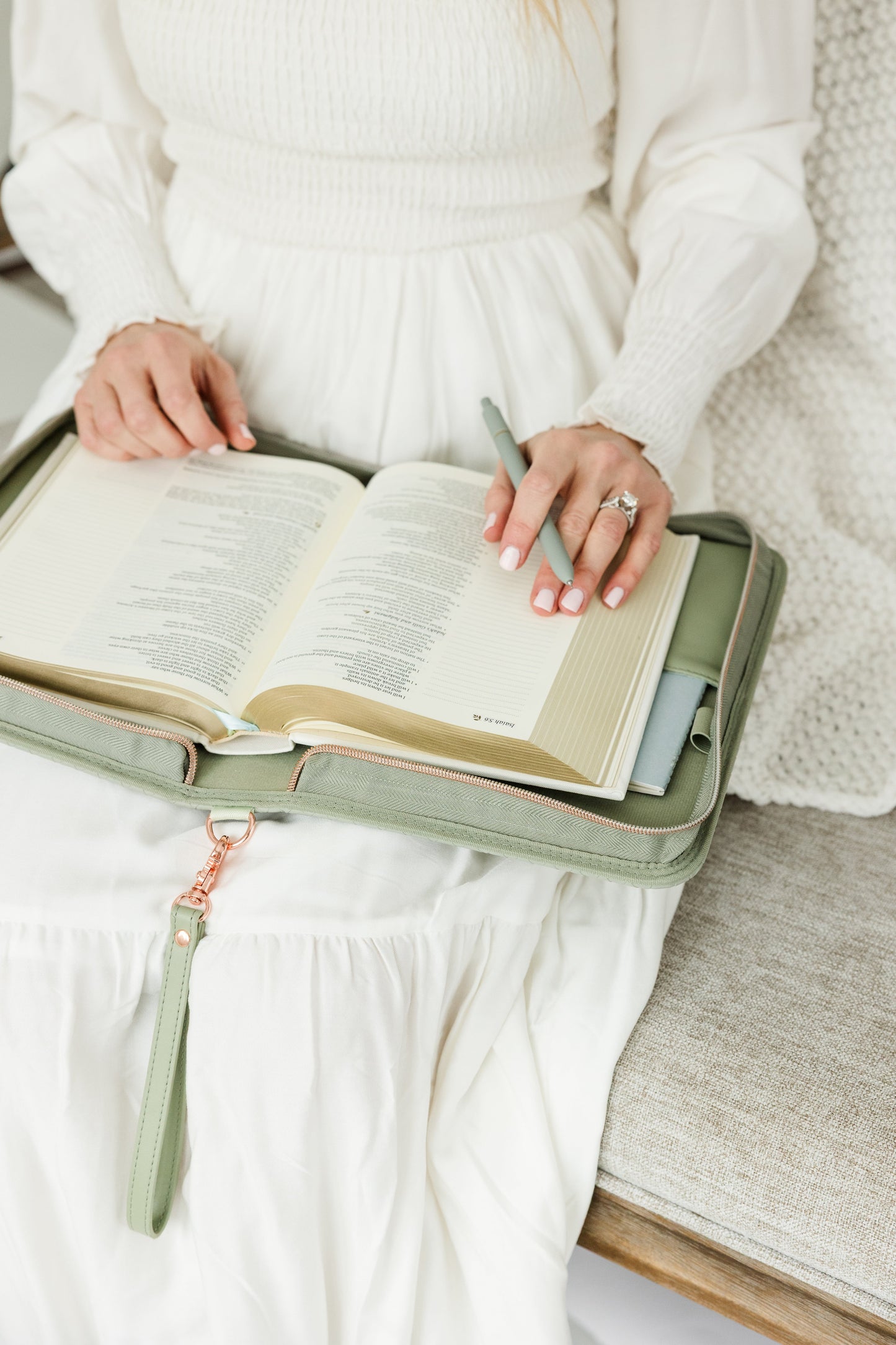 Woven Bible Crossbody Bag - Sage