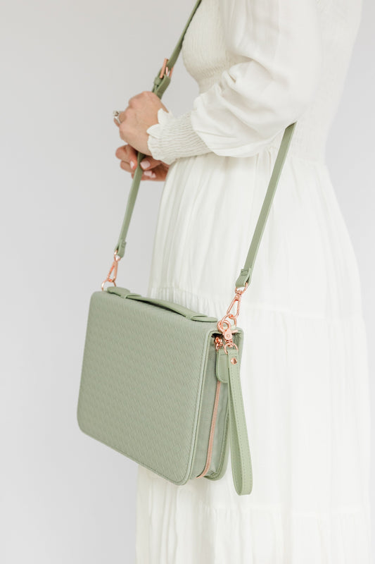 Woven Bible Crossbody Bag - Sage